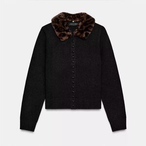 brand new leopard collar cardigan ZARA